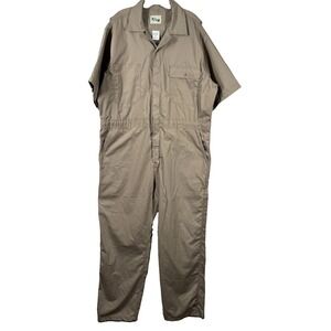 Key Coveralls Short Sleeve Men's Sz XLT Beige Tan Lightweight Inseam 33"
